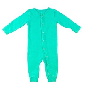 MODERN BURLAP Baby  Org Cotton Kelly Green Sleeper One Piece - 3-6M